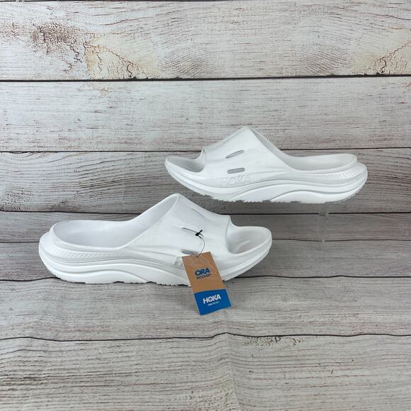 HOKA Ora Recovery Mens Sz 11 Slide 3 Sandals White main image 7